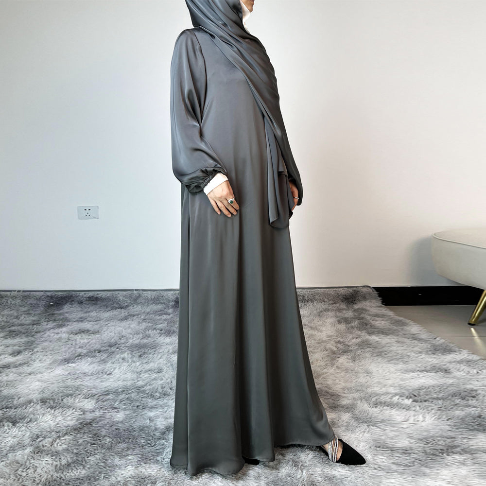 AMANI Satin One Piece With Hijab Abaya: Stylish Statement of Elegance（NCA001 ）