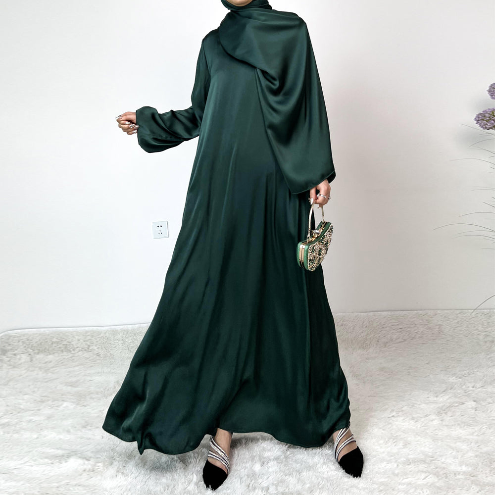 AMANI Satin One Piece With Hijab Abaya: Stylish Statement of Elegance（NCA001 ）