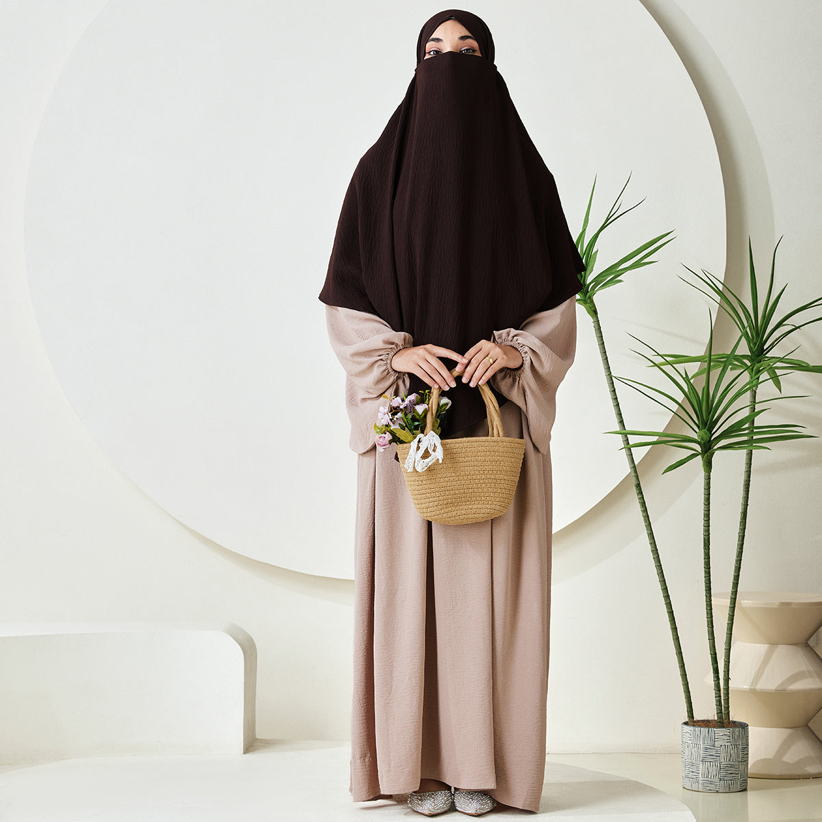Premium Crepe One Layer Khimar Stretchable Durable Hijab Scarf for Everyday Wear (NCK001)