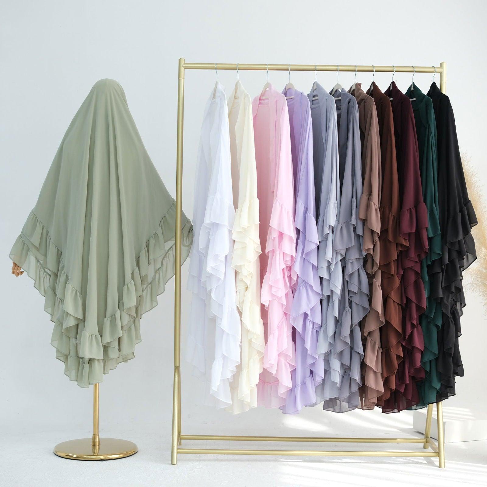 Long Headscarf Chiffon Khimar Abaya Muslim Maxi Hijab - MuMoModesty