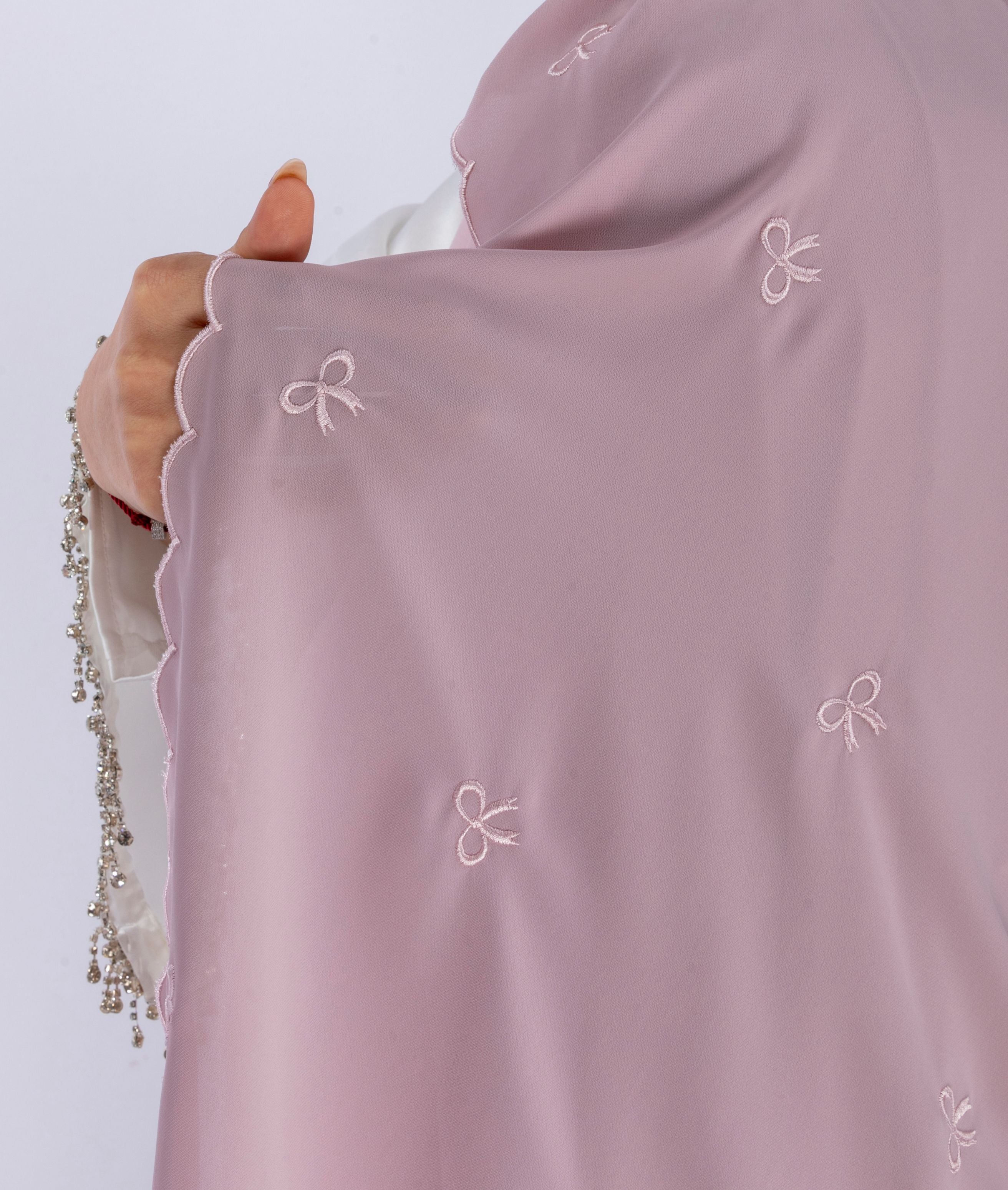 Bow Knot Hijab with Petal Edge – Premium Chiffon