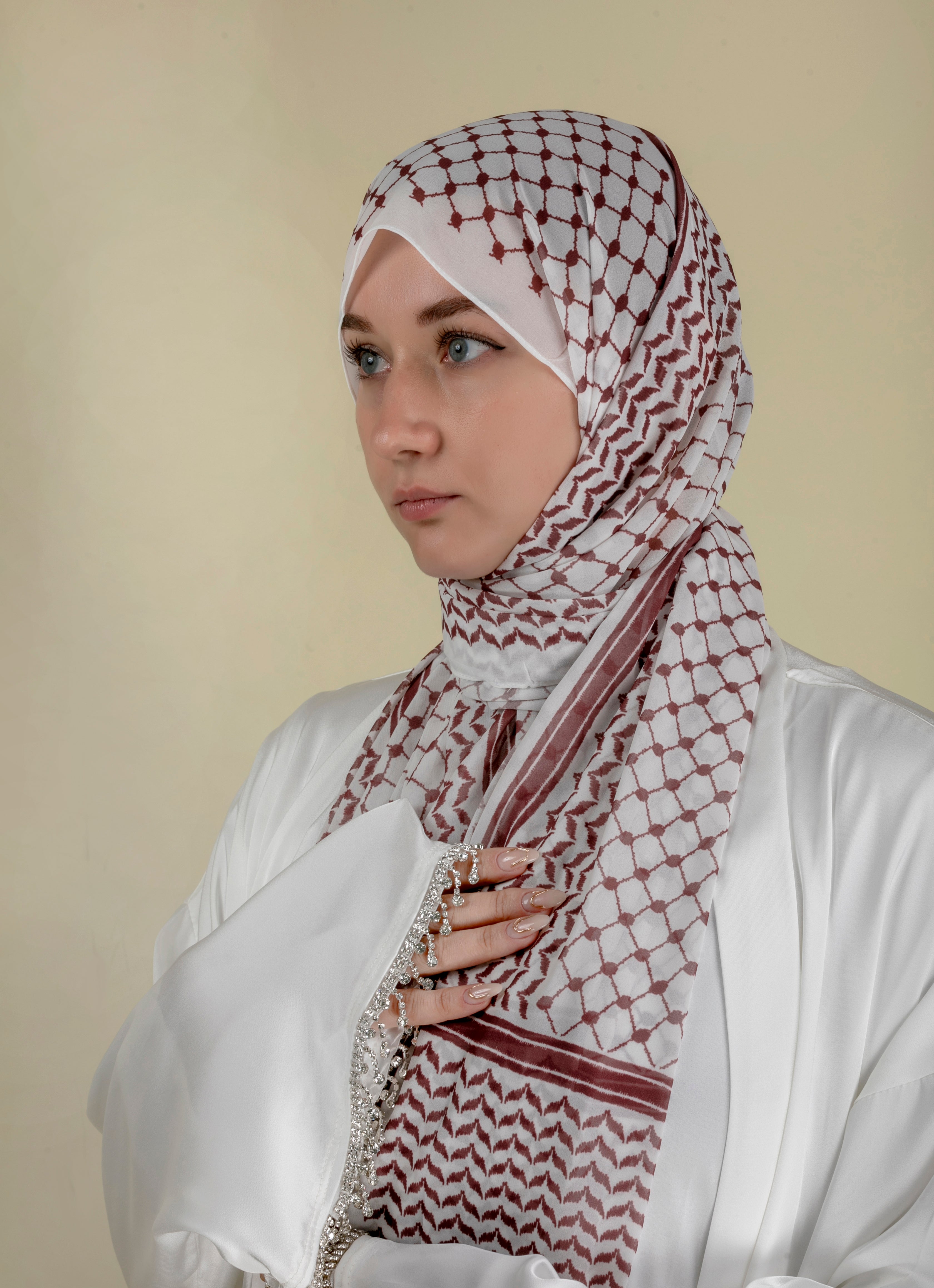 Chiffon Keffiyeh Hijab (NCH002)