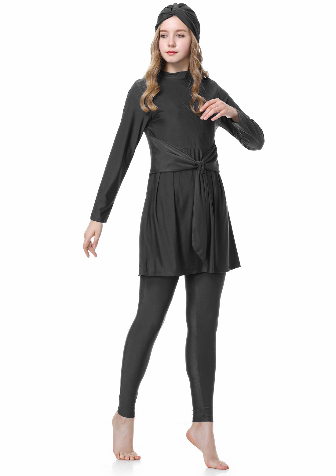 Modest Burkini Muslim Swimwear – 3-Piece Full Coverage Set with Hijab Cap