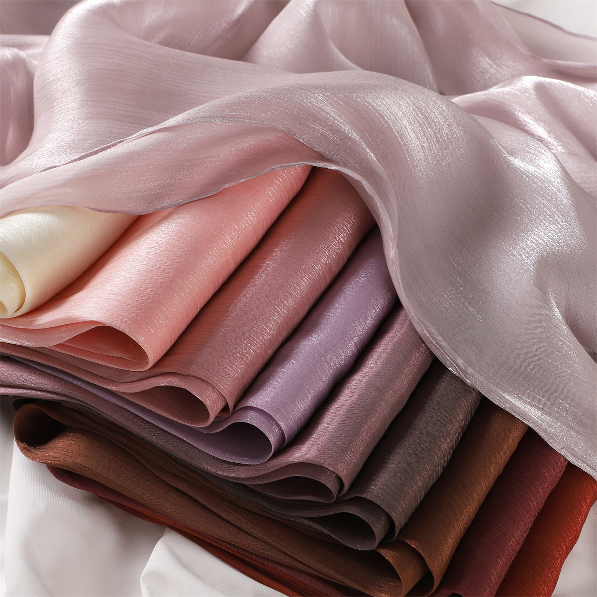 Lightweight Crinkle Satin Scarf Hijab– Polyester Sun‑Protection Shawl (180 × 70 cm, 15 Colors)