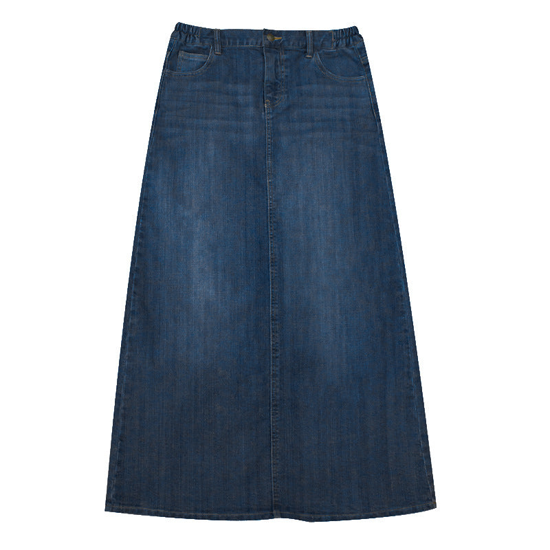 NCA001 Women's Maxi Denim Skirt A-linePlus Sizes