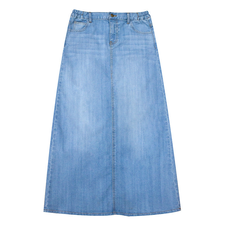 NCA001 Women's Maxi Denim Skirt A-linePlus Sizes