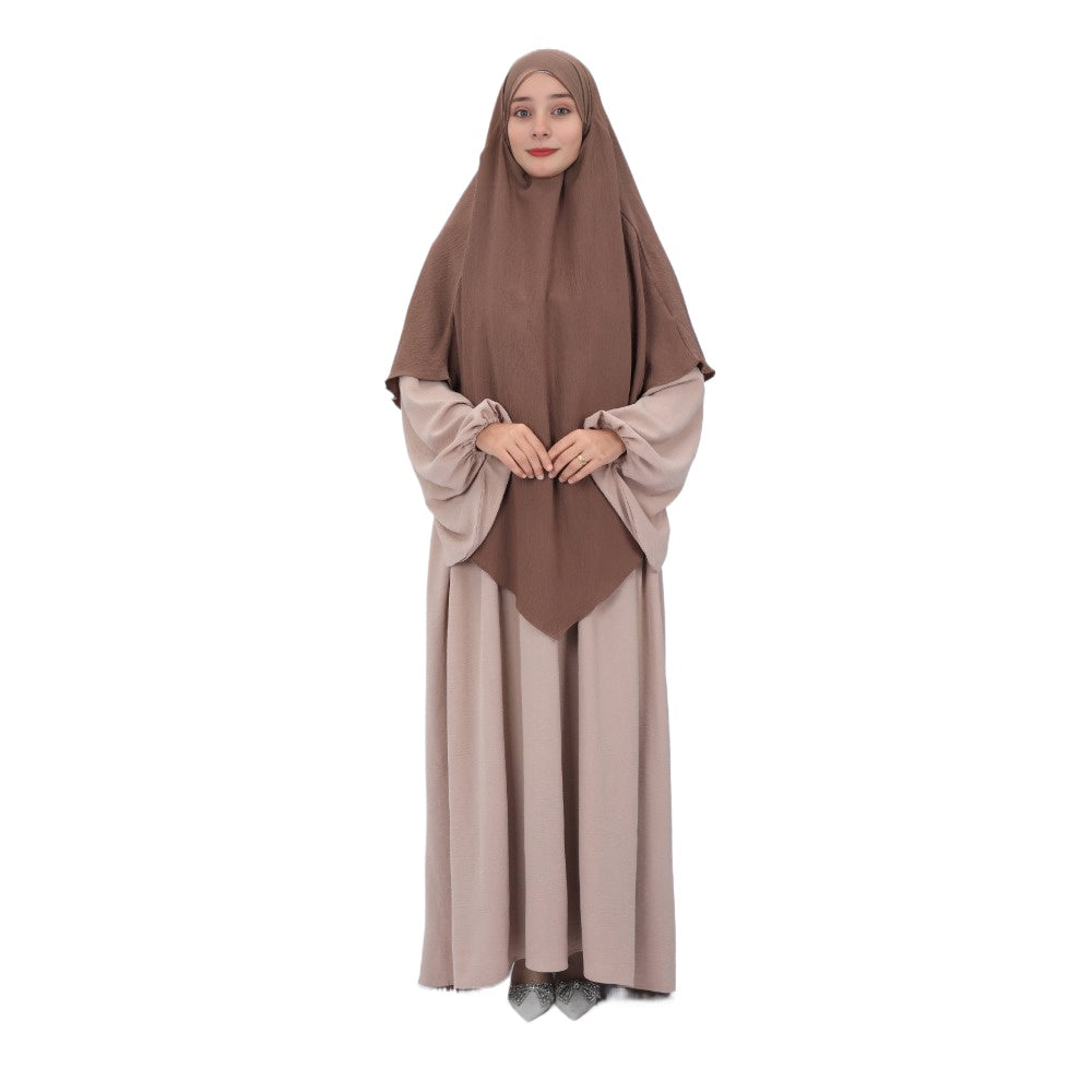 Premium Crepe One Layer Khimar Stretchable Durable Hijab Scarf for Everyday Wear (NCK001)