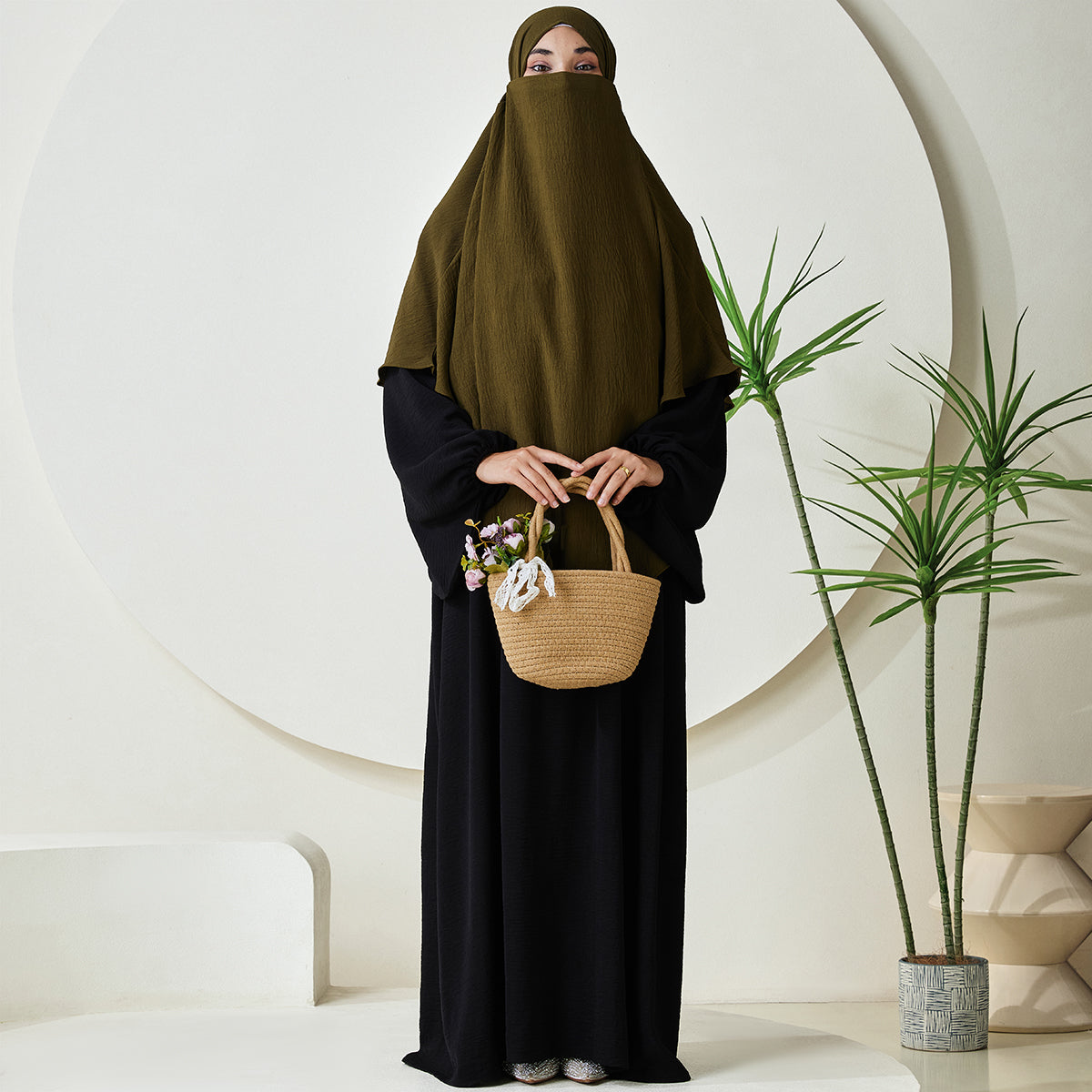 Premium Crepe One Layer Khimar Stretchable Durable Hijab Scarf for Everyday Wear (NCK001)