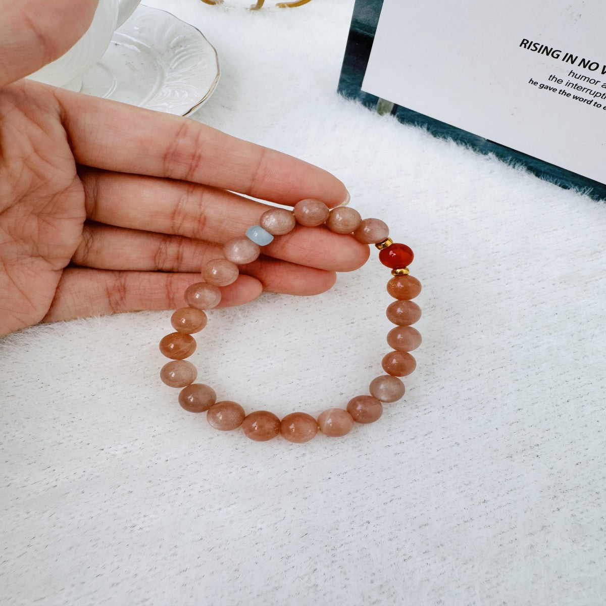 Handmade Glass Bead Bracelet – Elegant Minimalist Jewelry for Women(NCJ003)