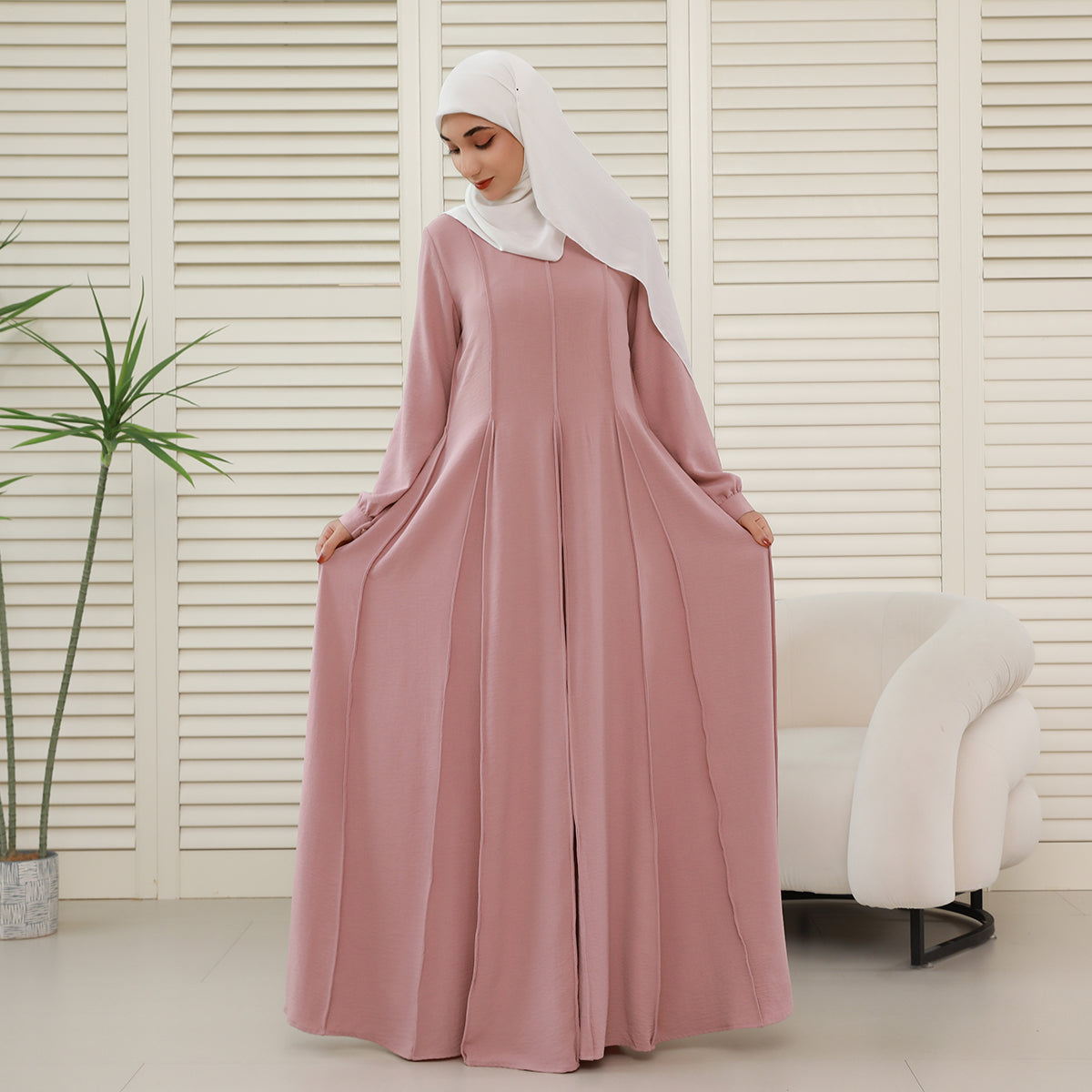 CEY Crinkle Maxi Abaya – Breathable Summer Modest Dress (NCA007)