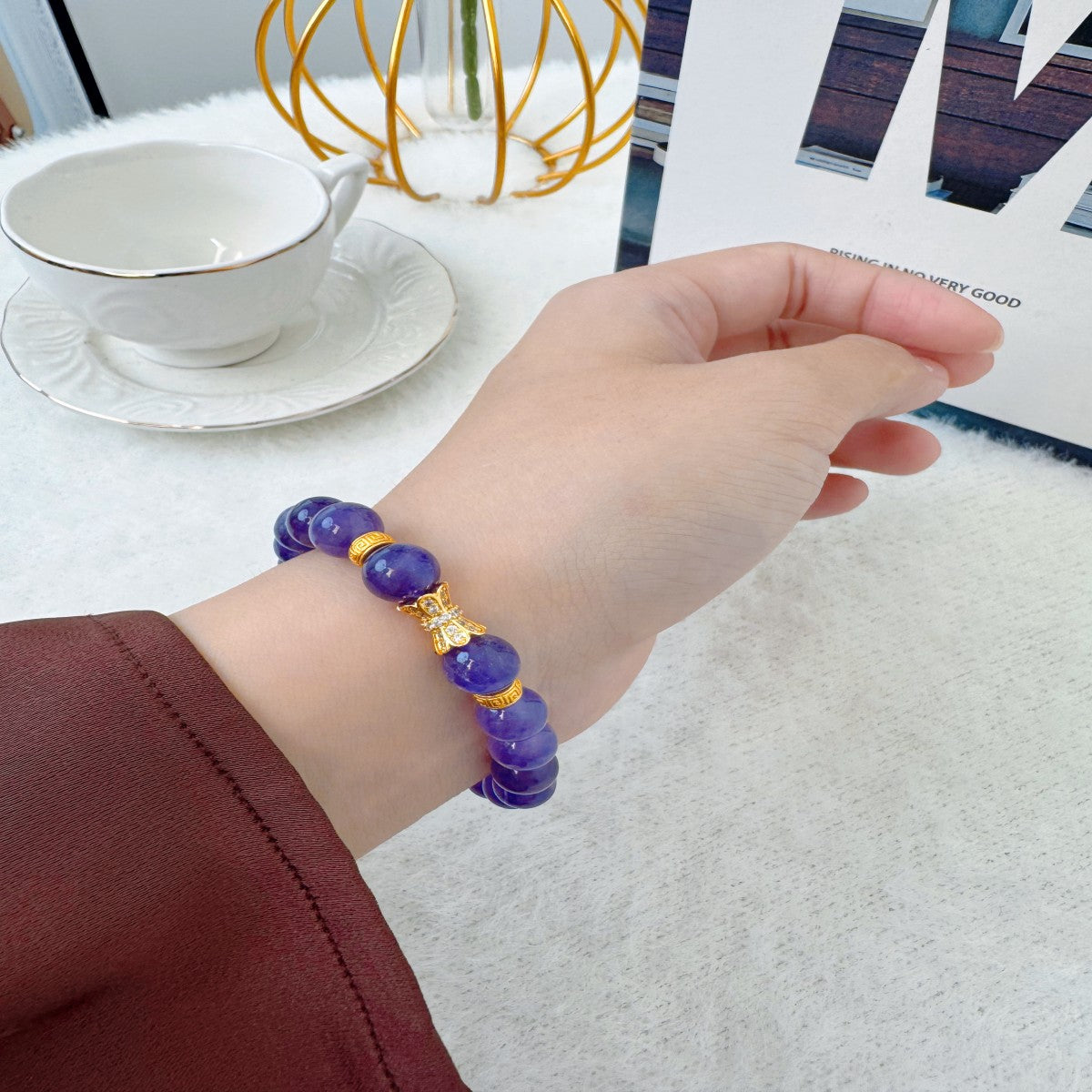 Handmade Glass Bead Bracelet – Elegant Minimalist Jewelry for Women(NCJ003)